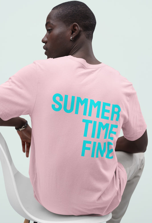 Premium Graphic T-Shirt "Summertime Fine" Bright Blue Back Print by Holy Savage