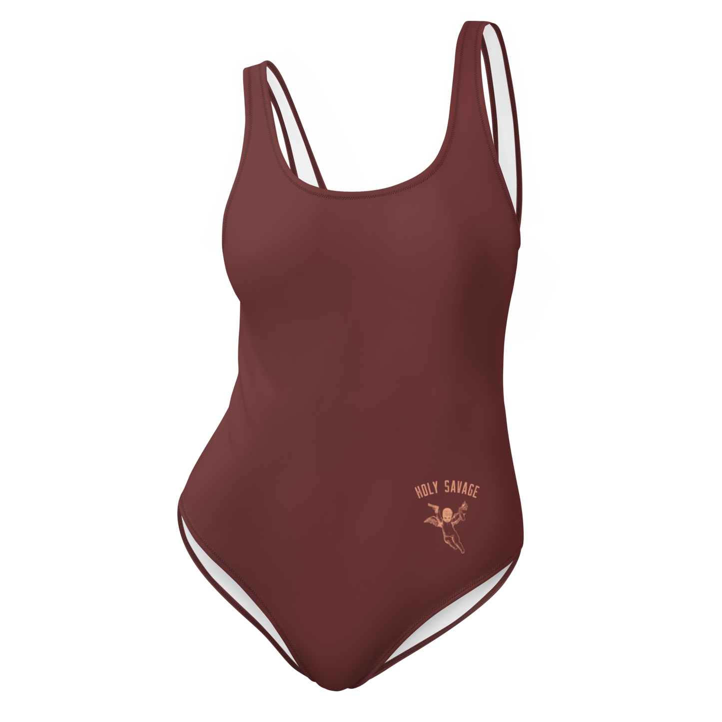 Classic One-Piece Swimsuit "Wild Wine" - Low Back Cheeky Fit by Holy Savage