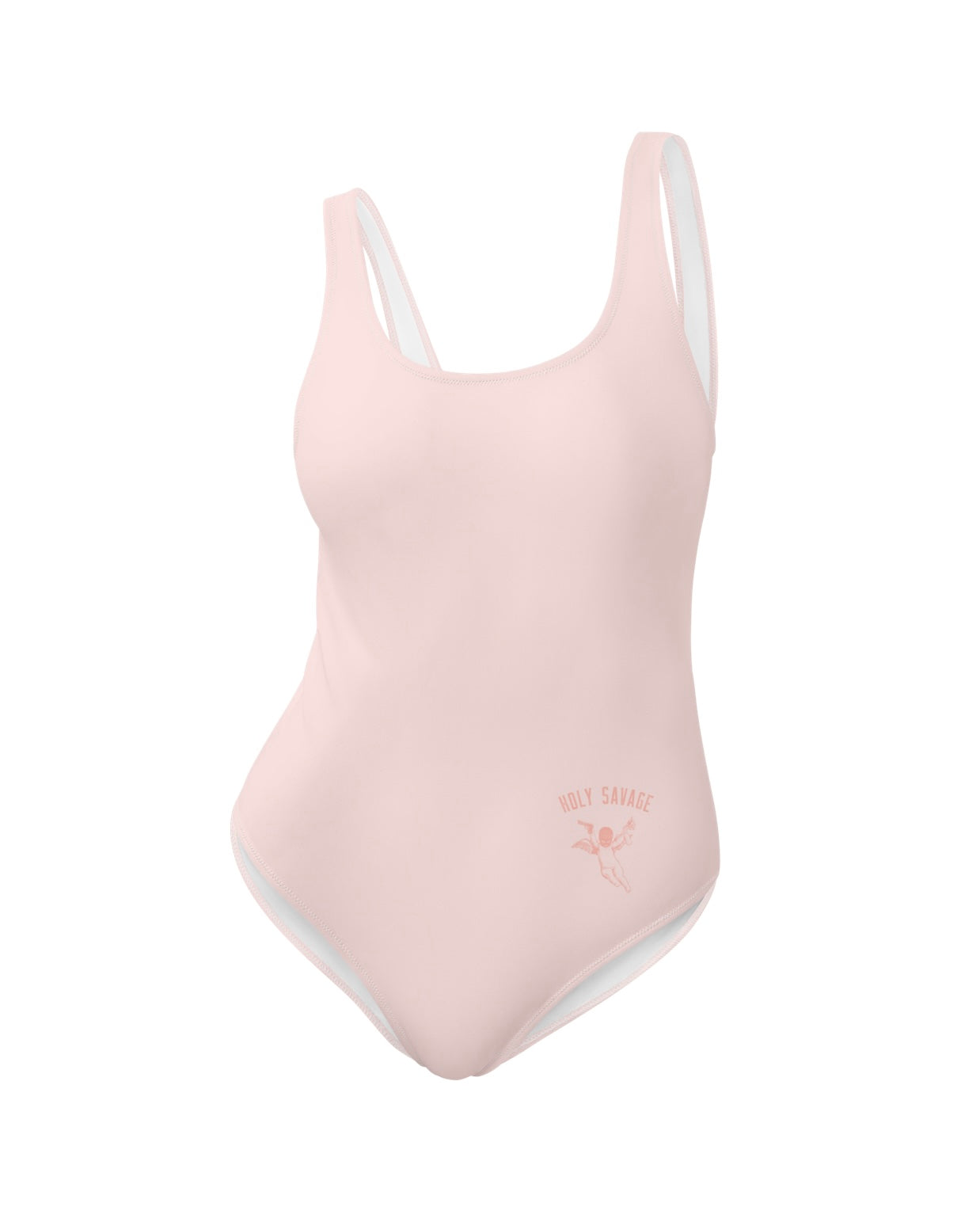 Classic One-Piece Swimsuit "Pink Whisper" - Low Back Cheeky Fit by Holy Savage