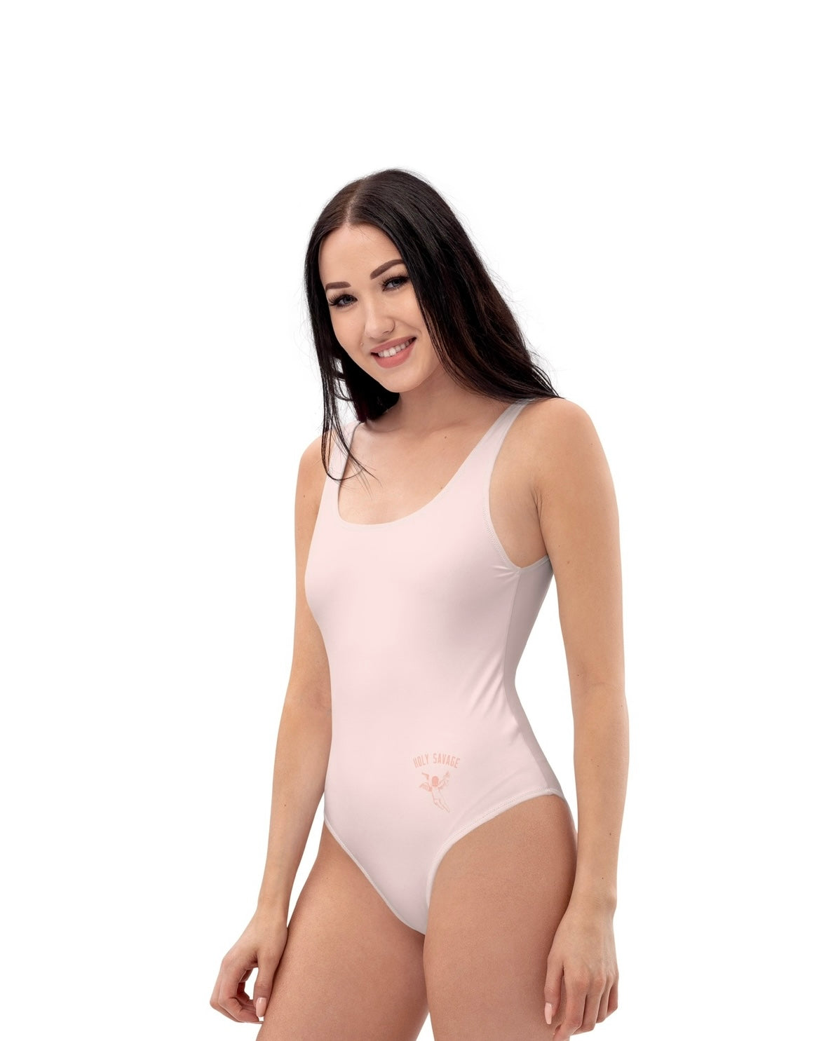 Classic One-Piece Swimsuit "Pink Whisper" - Low Back Cheeky Fit by Holy Savage