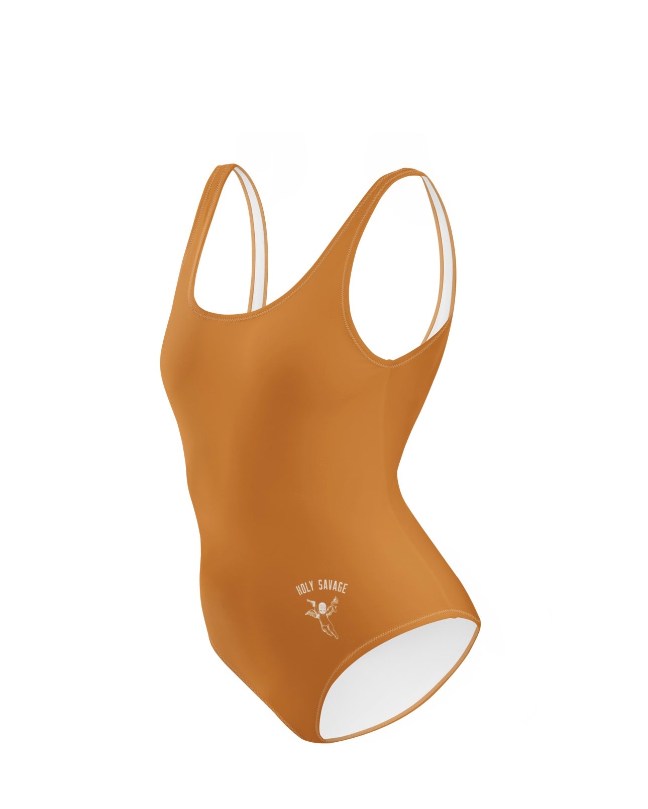 Classic One-Piece Swimsuit "Golden Hour" Burnt Orange - Low Back Cheeky Fit by Holy Savage