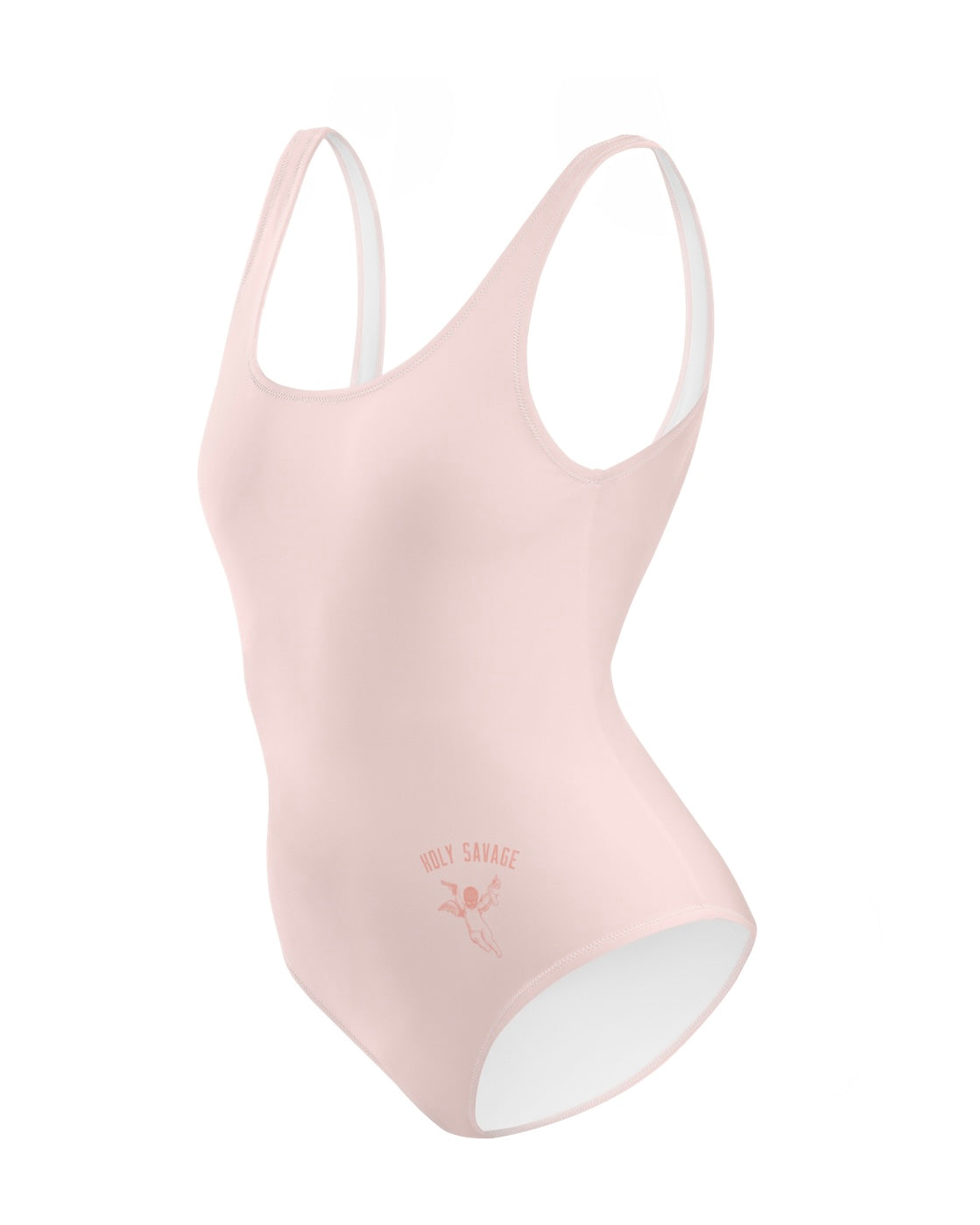Classic One-Piece Swimsuit "Pink Whisper" - Low Back Cheeky Fit by Holy Savage