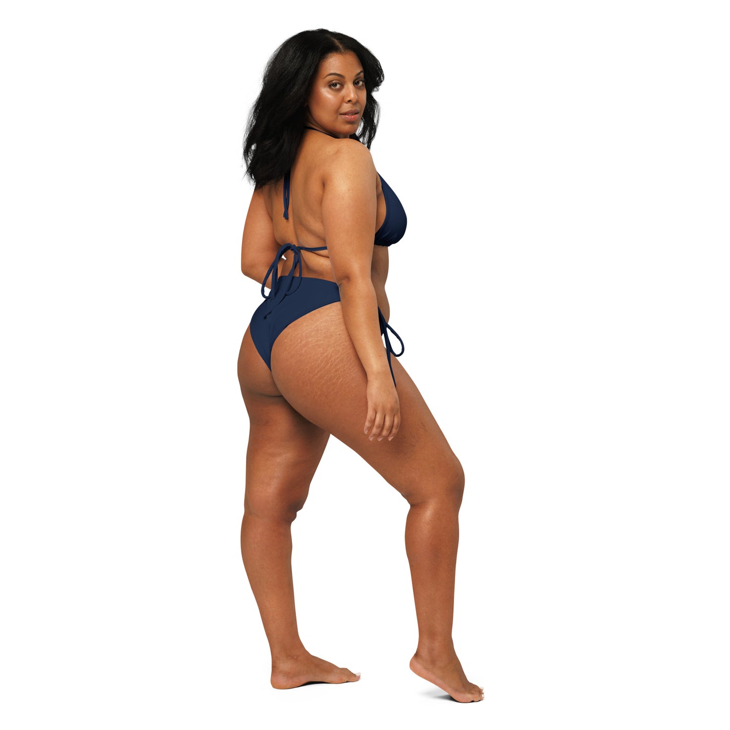 Recycled String Bikini - "Midnight Tide" Tie Style Set by Holy Savage