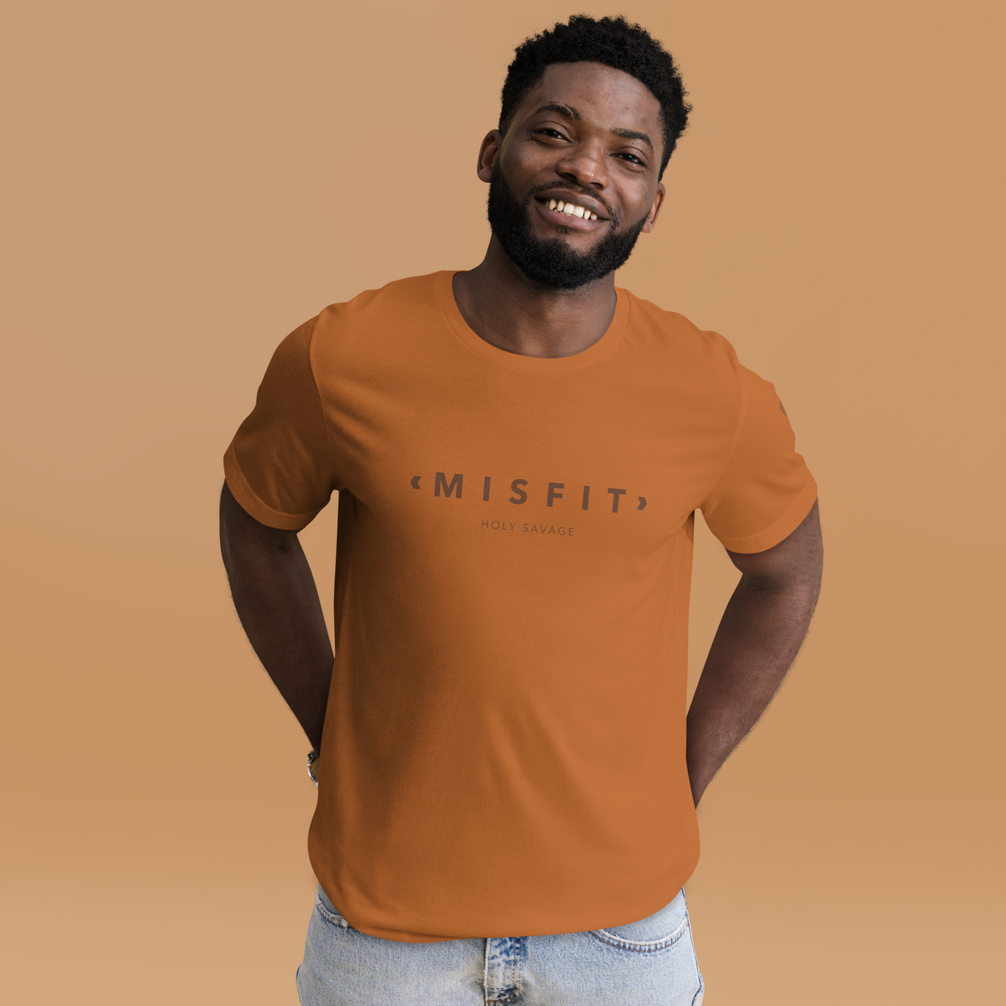 Minimalist Brown “Misfit” Graphic Tee - Comfy Quality T-shirt by Holy Savage