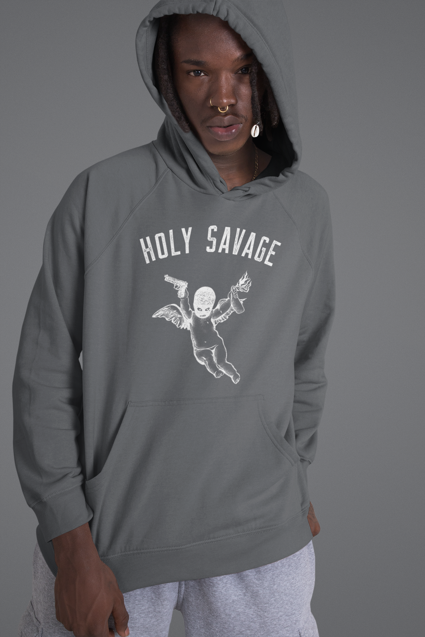 Graphic Hoodie - White Classic - Premium Comfort by Holy Savage