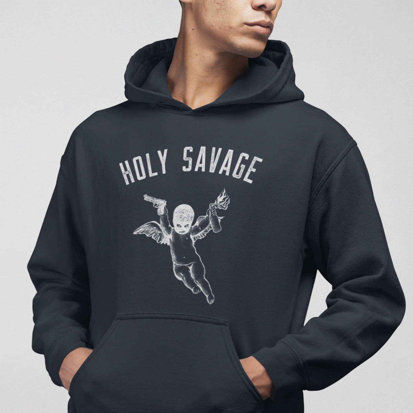 Graphic Hoodie - White Classic - Premium Comfort by Holy Savage