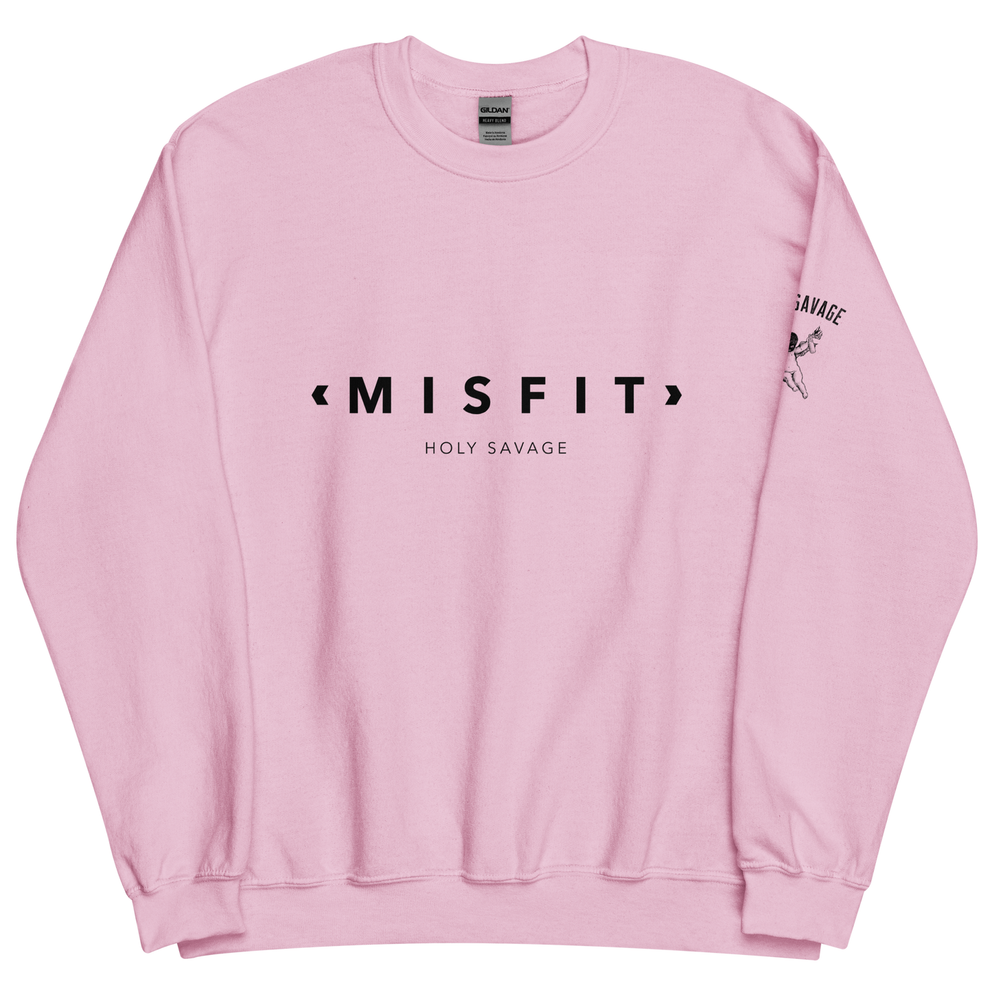 Comfy Crewneck Graphic Sweatshirt - Minimalist “Misfit” Black Design by Holy Savage