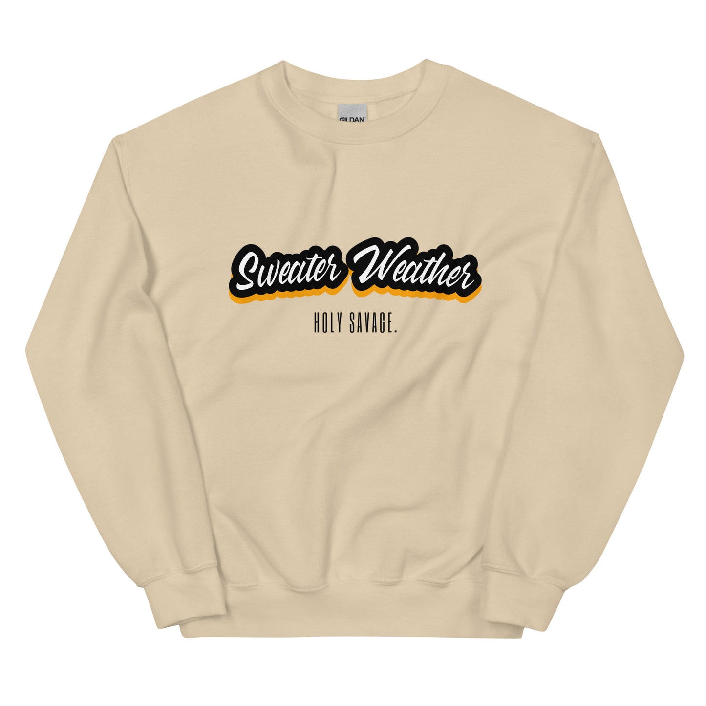 Warm And Cozy Crewneck Sweatshirt - Sweater Weather Gold - Holy Savage