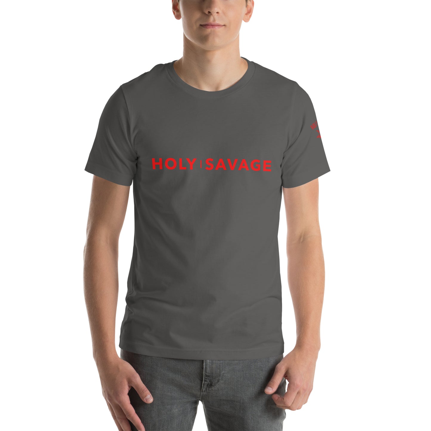 Graphic Tee Premium Comfort - Minimalist Red “Holy Savage” Design