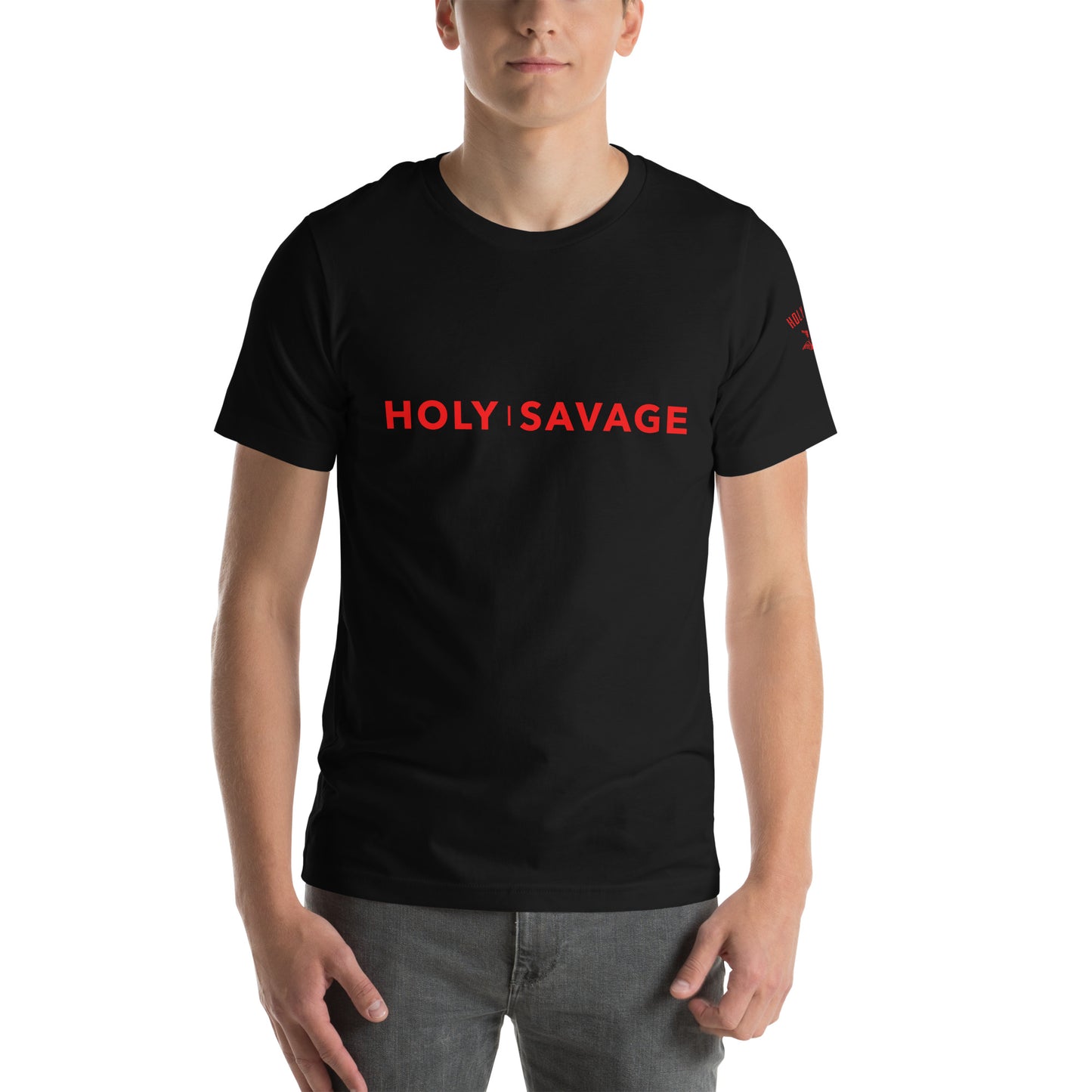 Graphic Tee Premium Comfort - Minimalist Red “Holy Savage” Design