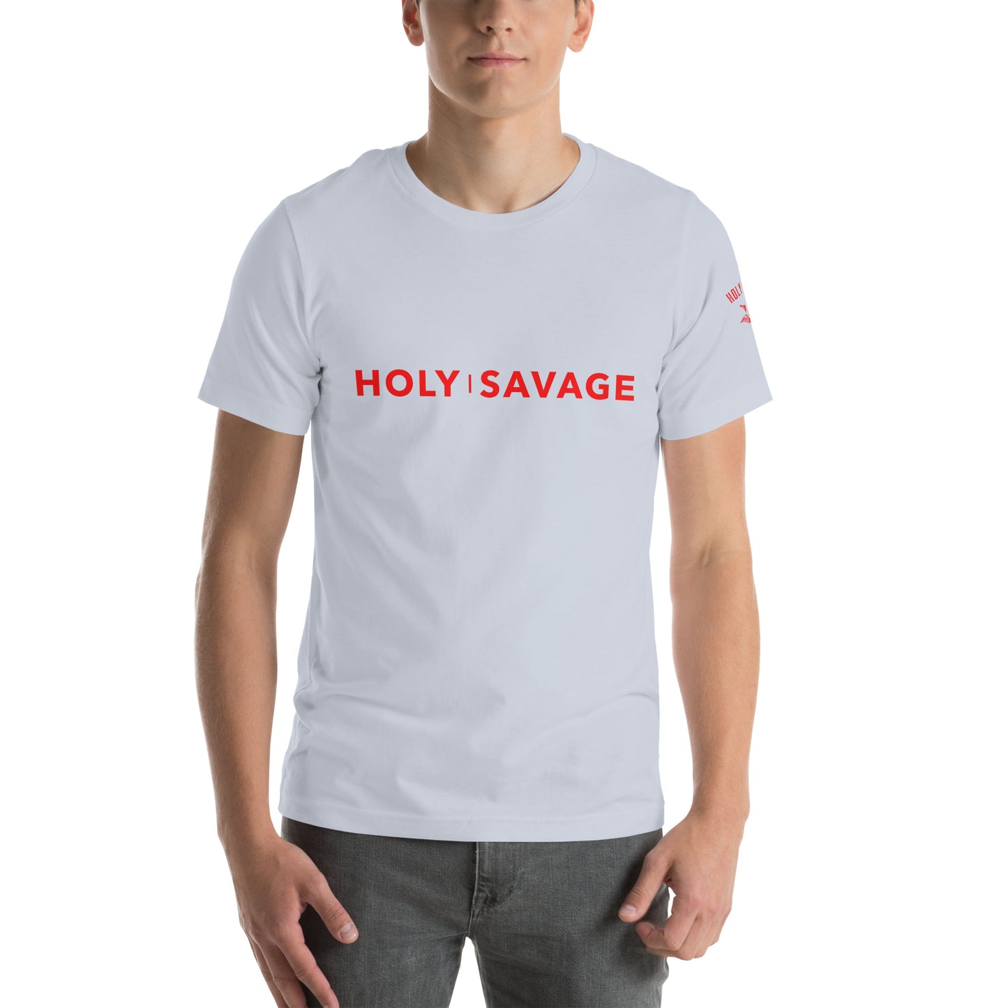 Graphic Tee Premium Comfort - Minimalist Red “Holy Savage” Design