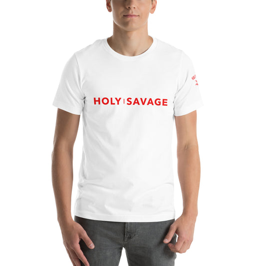 Graphic Tee Premium Comfort - Minimalist Red “Holy Savage” Design