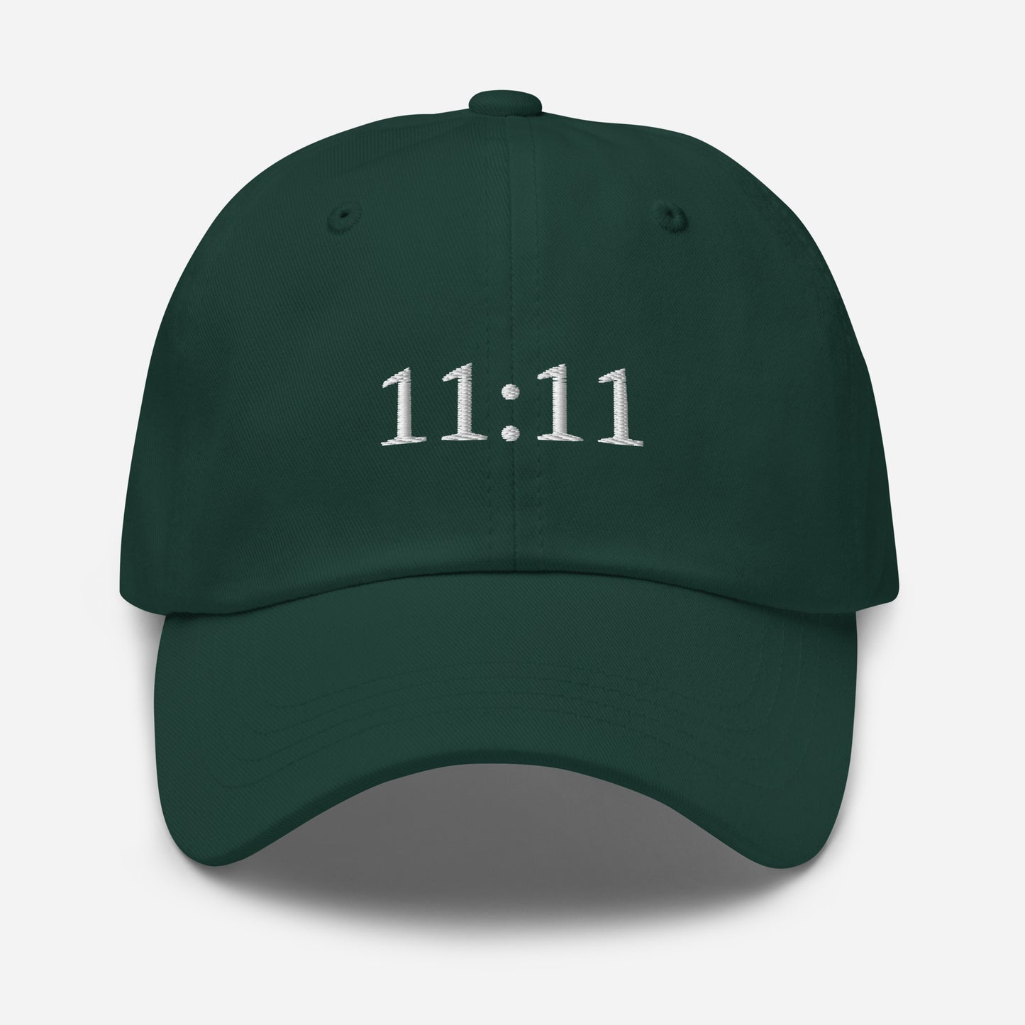 “11:11” Angel Numbers Dad Cap - White Embroidered Baseball Hat by Holy Savage
