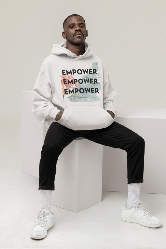 Graphic Premium Comfort Hoodie - Conscious “Empower” Floral Design by Holy Savage