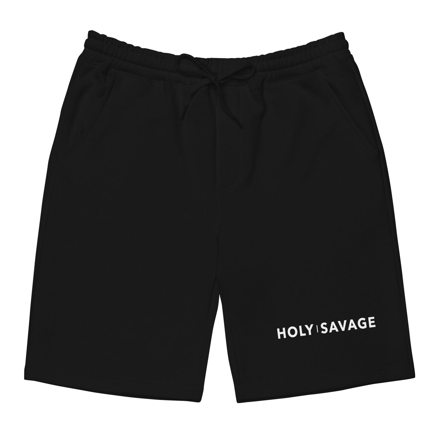Mens Fleece Shorts - White Holy Savage
