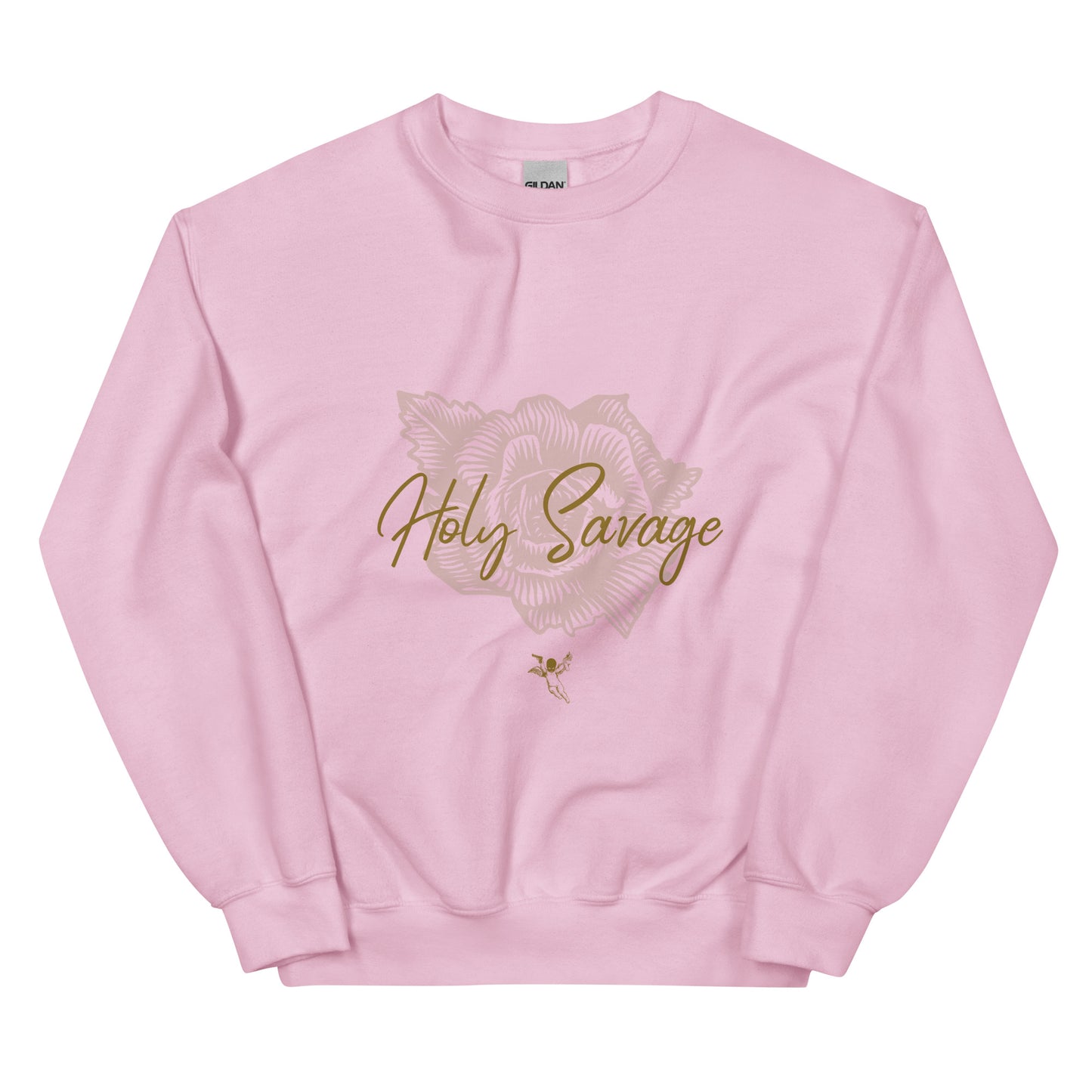 Pink And Gold Rose Unisex Premium Crew Neck Sweatshirt - Holy Savage