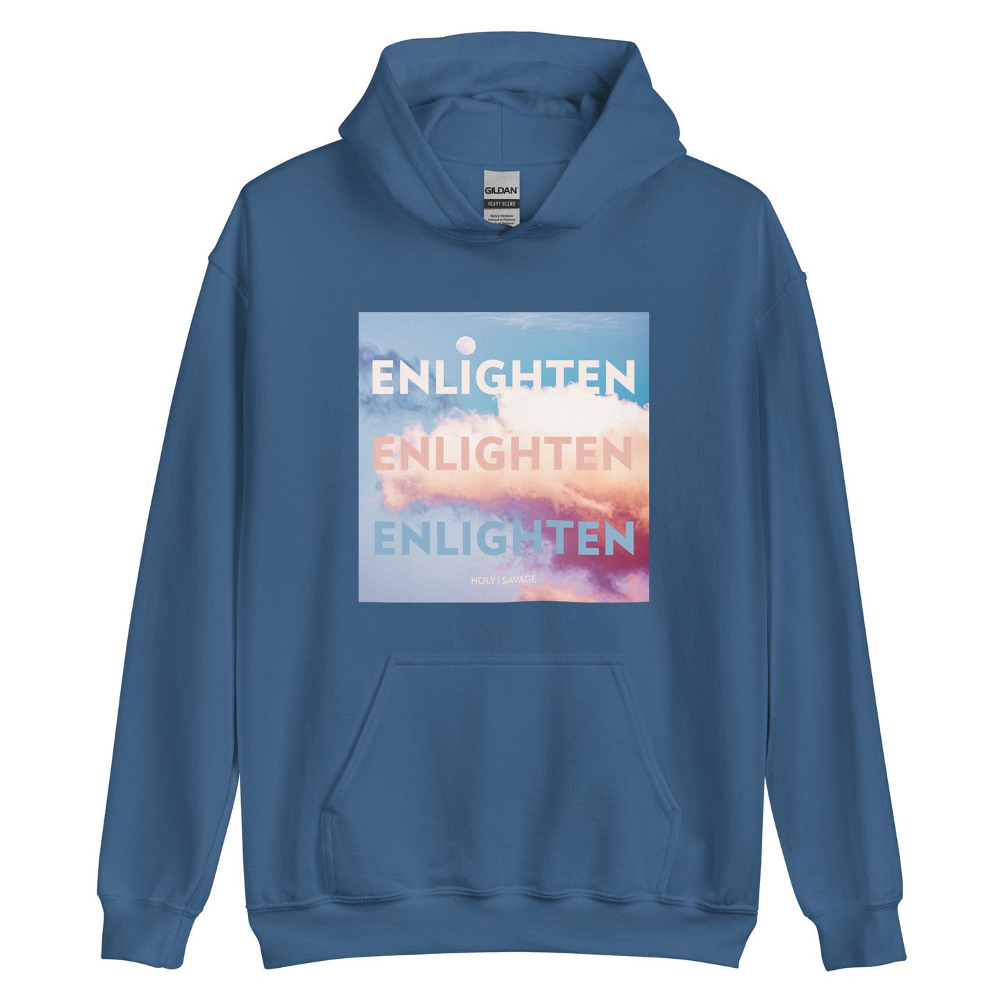 Graphic Premium Comfort Hoodie - Conscious “Enlighten” Cotton Candy Sky Design by Holy Savage
