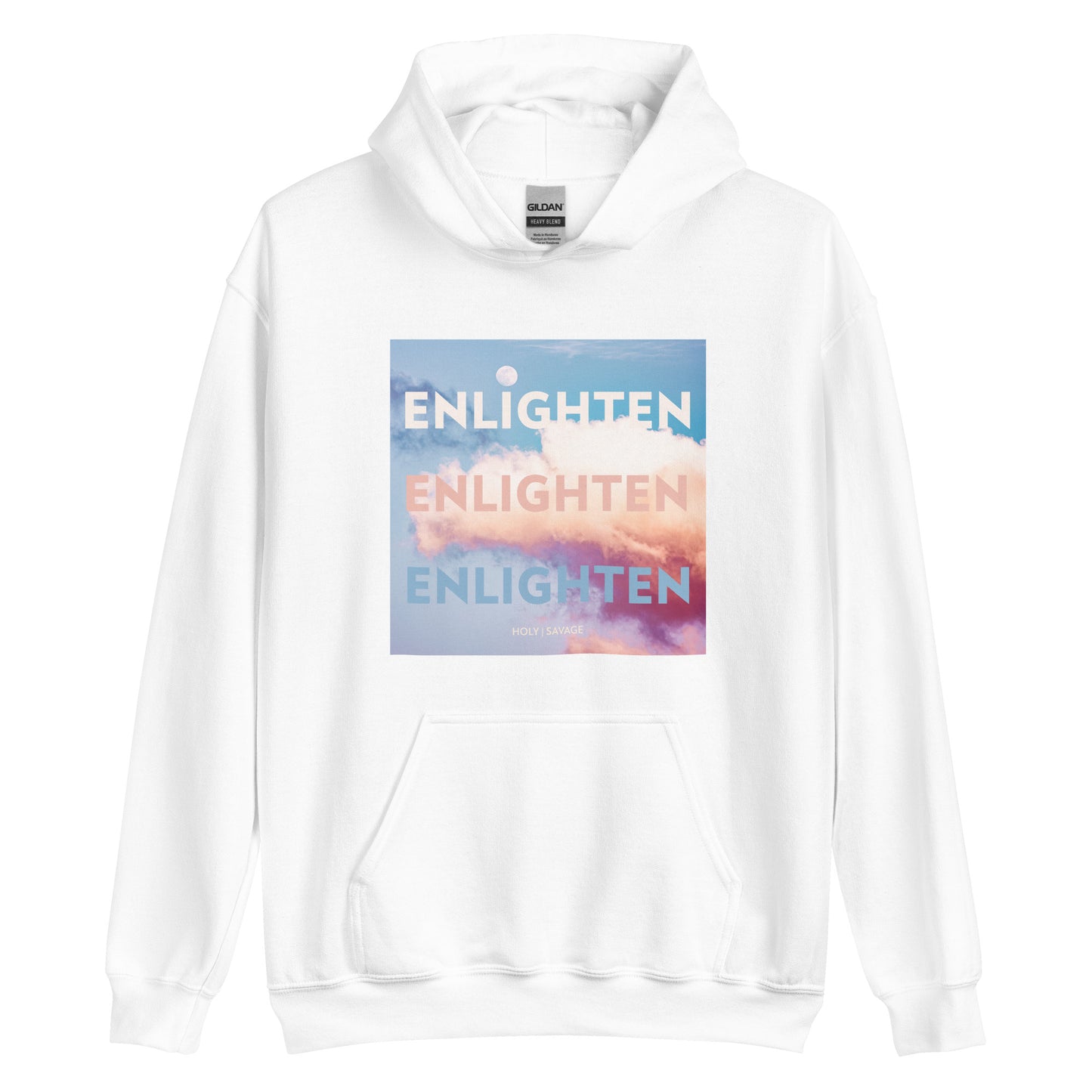 Graphic Premium Comfort Hoodie - Conscious “Enlighten” Cotton Candy Sky Design by Holy Savage