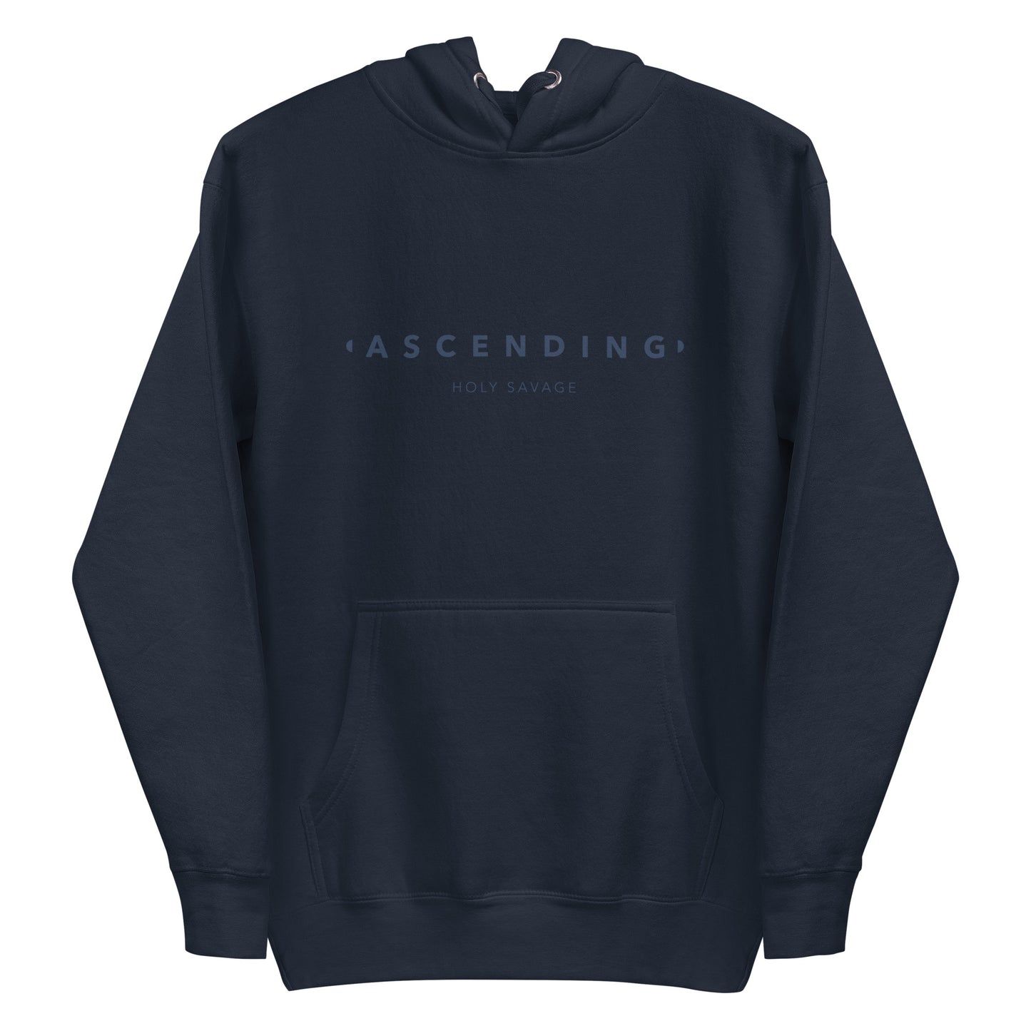 Monochrome Deep Navy Blue Hoodie - Minimalistic 'Ascending' Design - Premium Comfort by Holy Savage