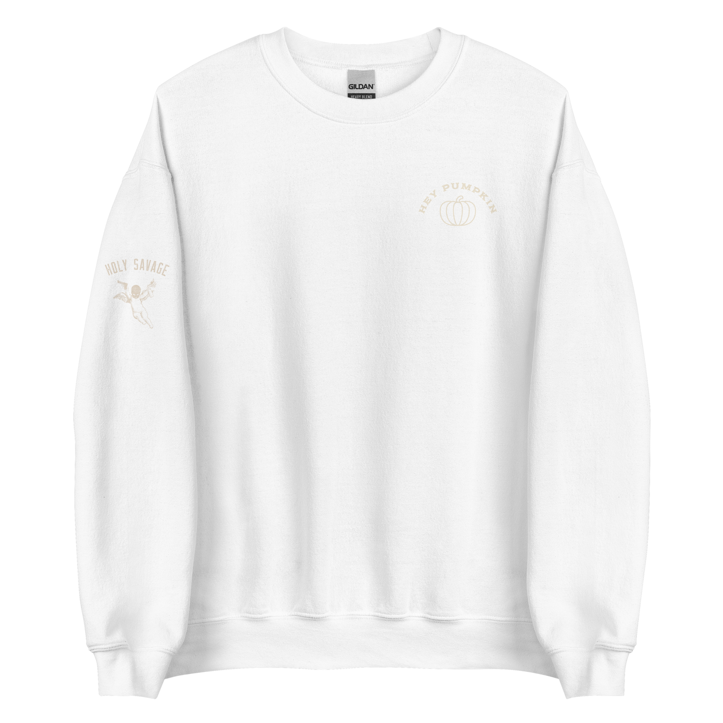 Soft And Cozy Crewneck Sweatshirt - Hey Pumpkin Cream - Fall Fashion - Holy Savage