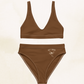 Recycled High-Waist Bikini Set - Clean Cut Classic Fit - "Cafe con Ron" Chocolate Brown by Holy Savage