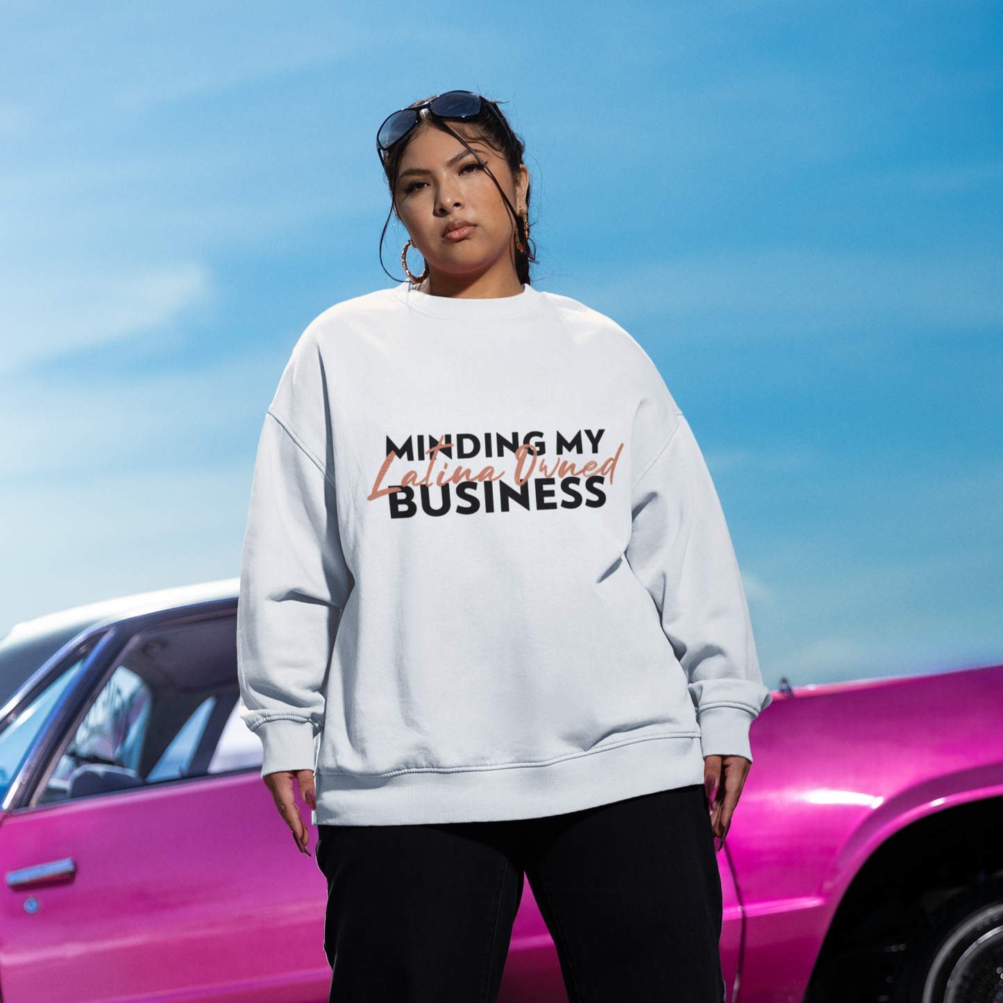 Comfy Crewneck - Minding My Latina Owned Business - Holy Savage