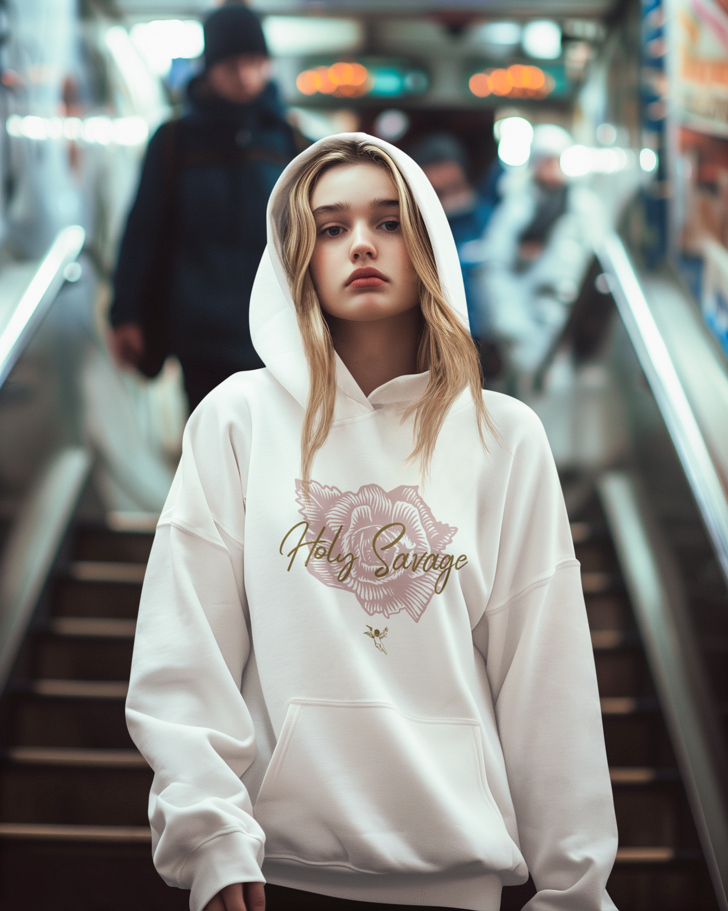 Comfy Classic Hoodie - Gold Roses - Holy Savage