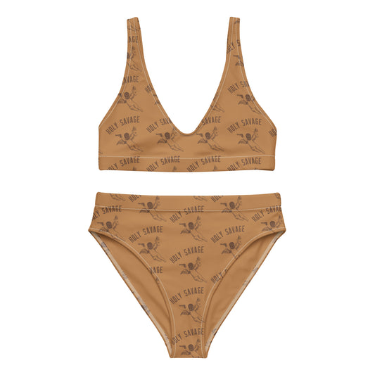 High-Waist Bikini Set - Clean Cut Classic Fit - "Brown Baby" by Holy Savage