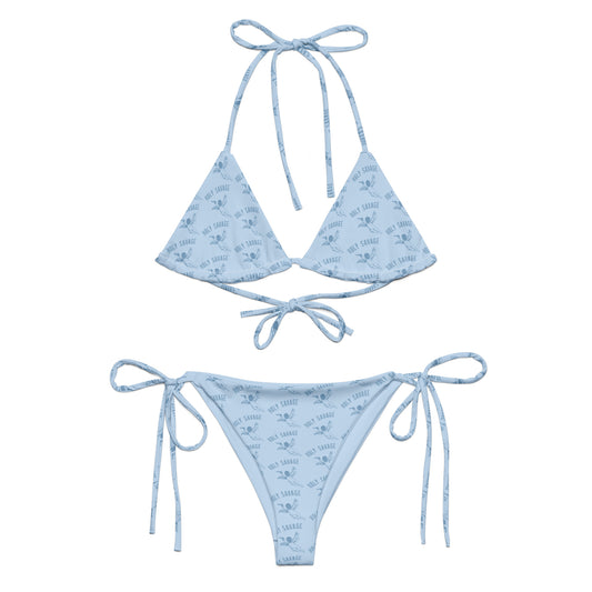 String Bikini - "Blue Baby" All-over print Tie Style Set by Holy Savage