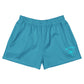 Recycled Short-Length Athletic Shorts - "Aqua Lagoon" Solid print by Holy Savage