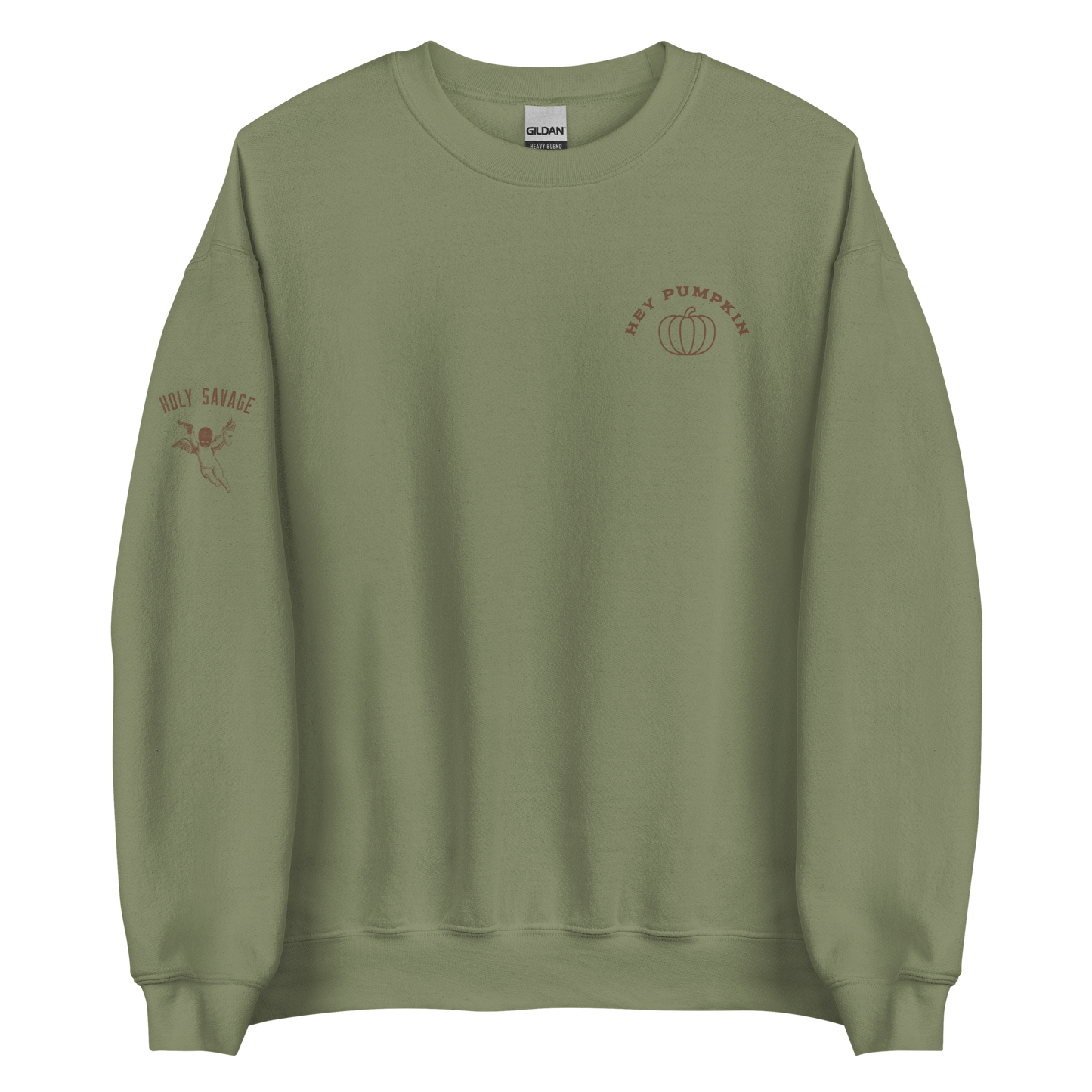 Soft And Cozy Crewneck Sweatshirt - Hey Pumpkin Brown - Fall Fashion - Holy Savage