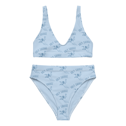 High-Waist Bikini Set Clean Cut Classic Fit - "Blue Baby" by Holy Savage