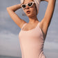 Classic One-Piece Swimsuit "Pink Whisper" - Low Back Cheeky Fit by Holy Savage