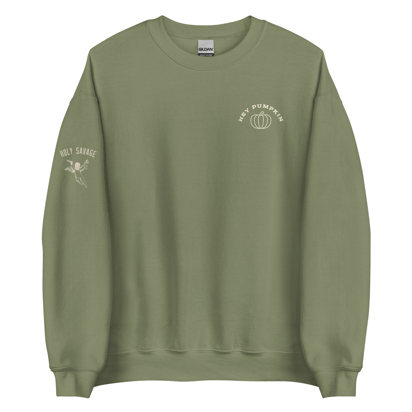 Soft And Cozy Crewneck Sweatshirt - Hey Pumpkin Cream - Fall Fashion - Holy Savage