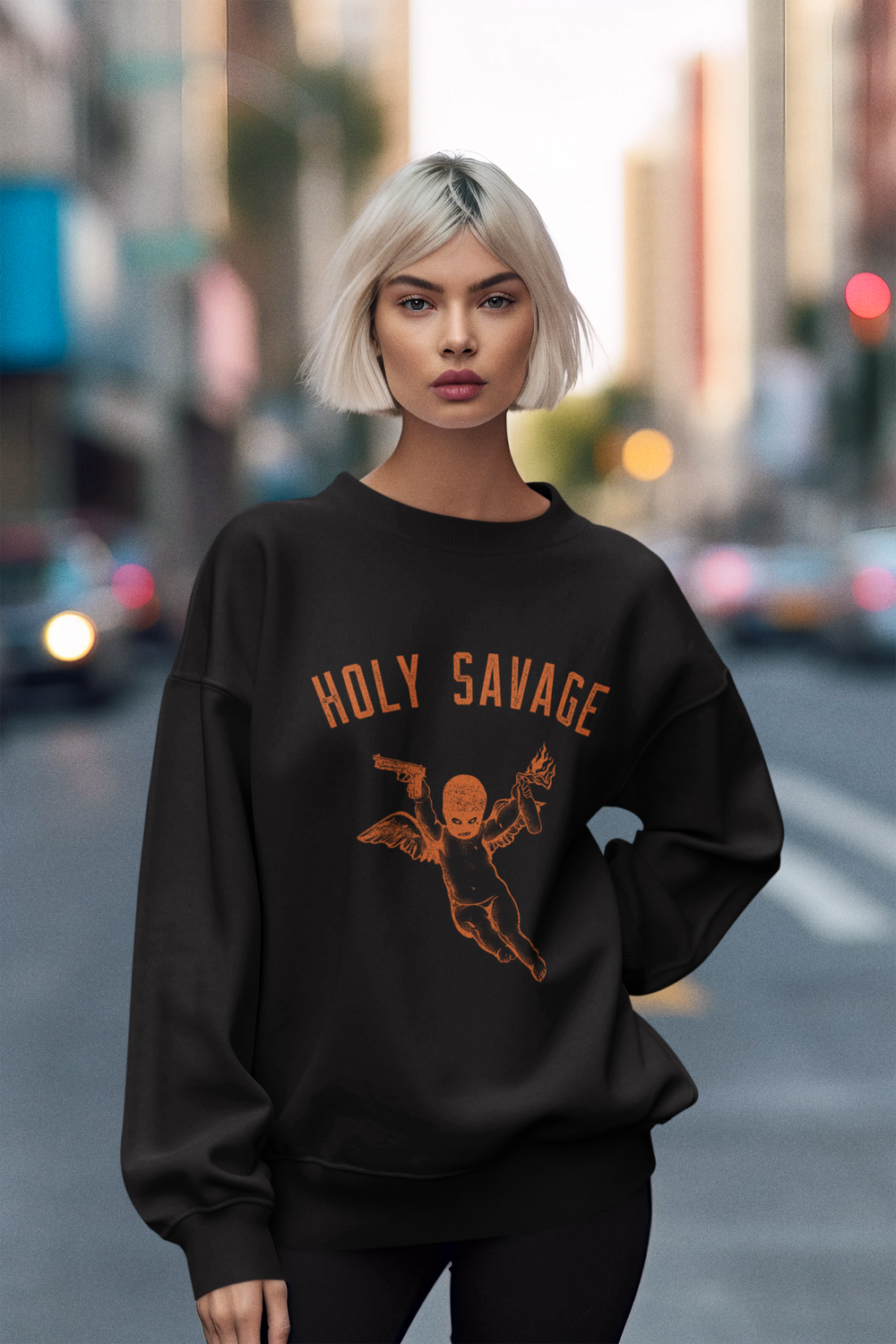 Warm And Cozy Crewneck Sweatshirt - Bold Burnt Orange - Fall Fashion - Holy Savage