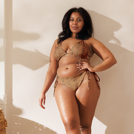 Recycled String Bikini - "Brown Baby" Tie Style Set by Holy Savage