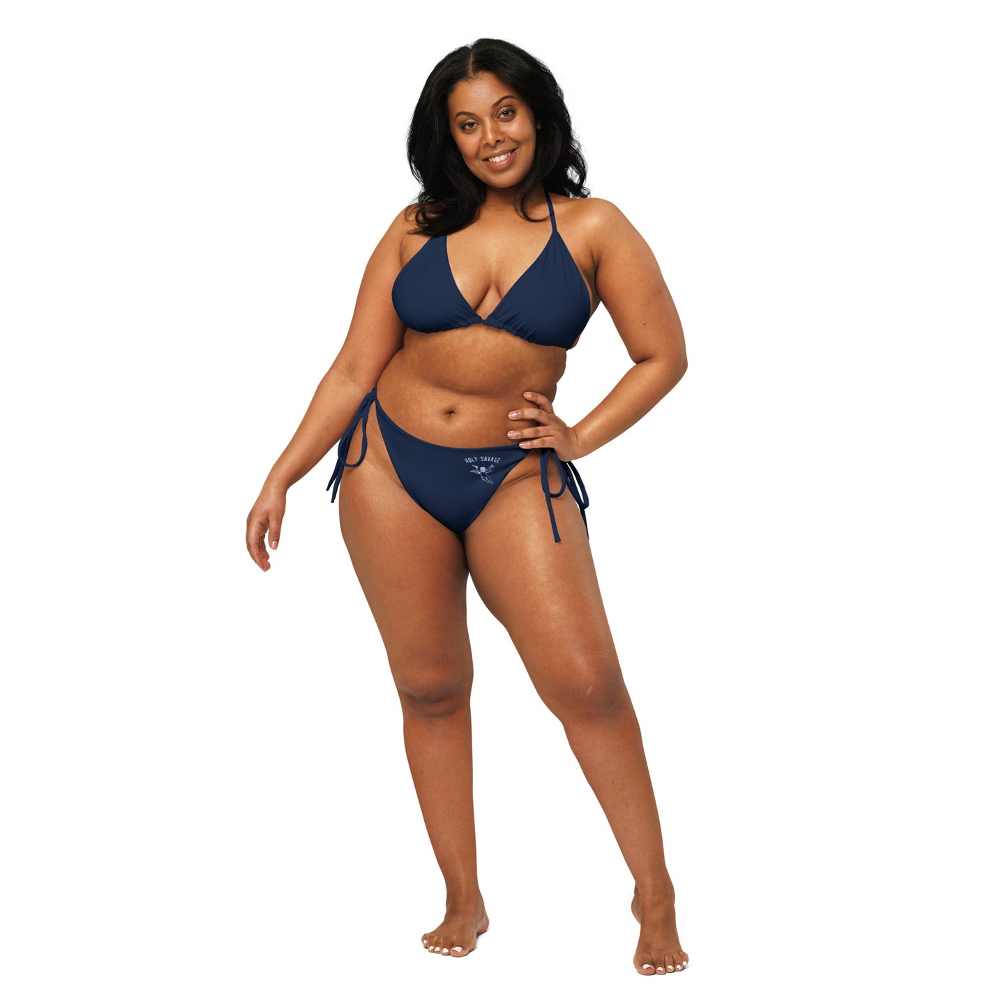 Recycled String Bikini - "Midnight Tide" Tie Style Set by Holy Savage