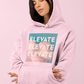 Graphic Premium Comfort Hoodie - Conscious “Elevate” Sky Pink Design by Holy Savage