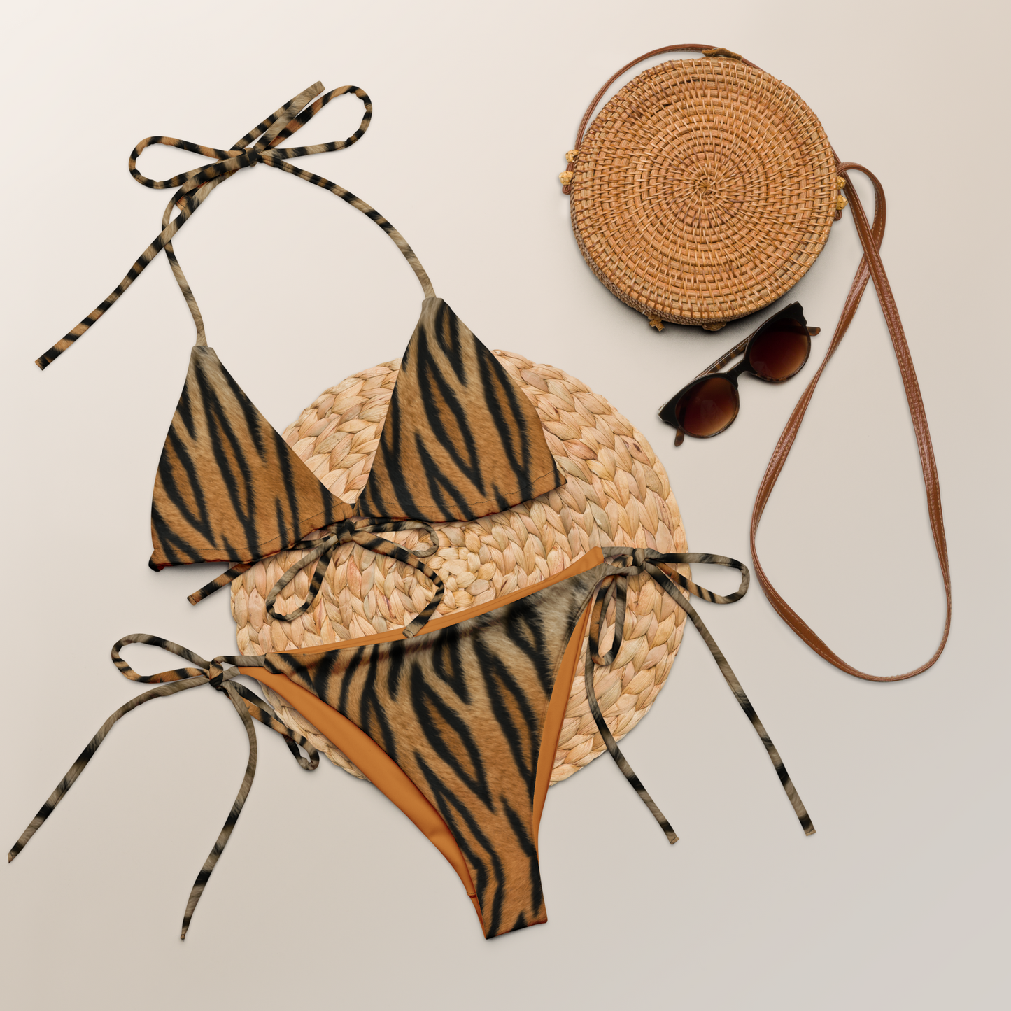 String Bikini - "Savage Tiger" Tie Style Set by Holy Savage