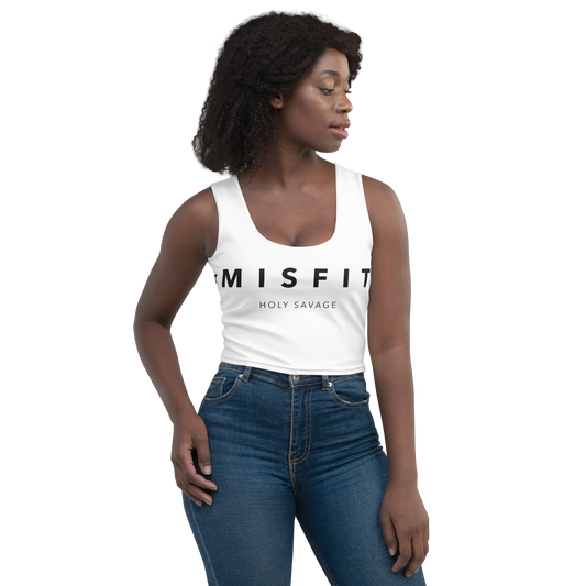 Sleeveless Flex Crop Top -  White and Black - Misfit -Holy Savage