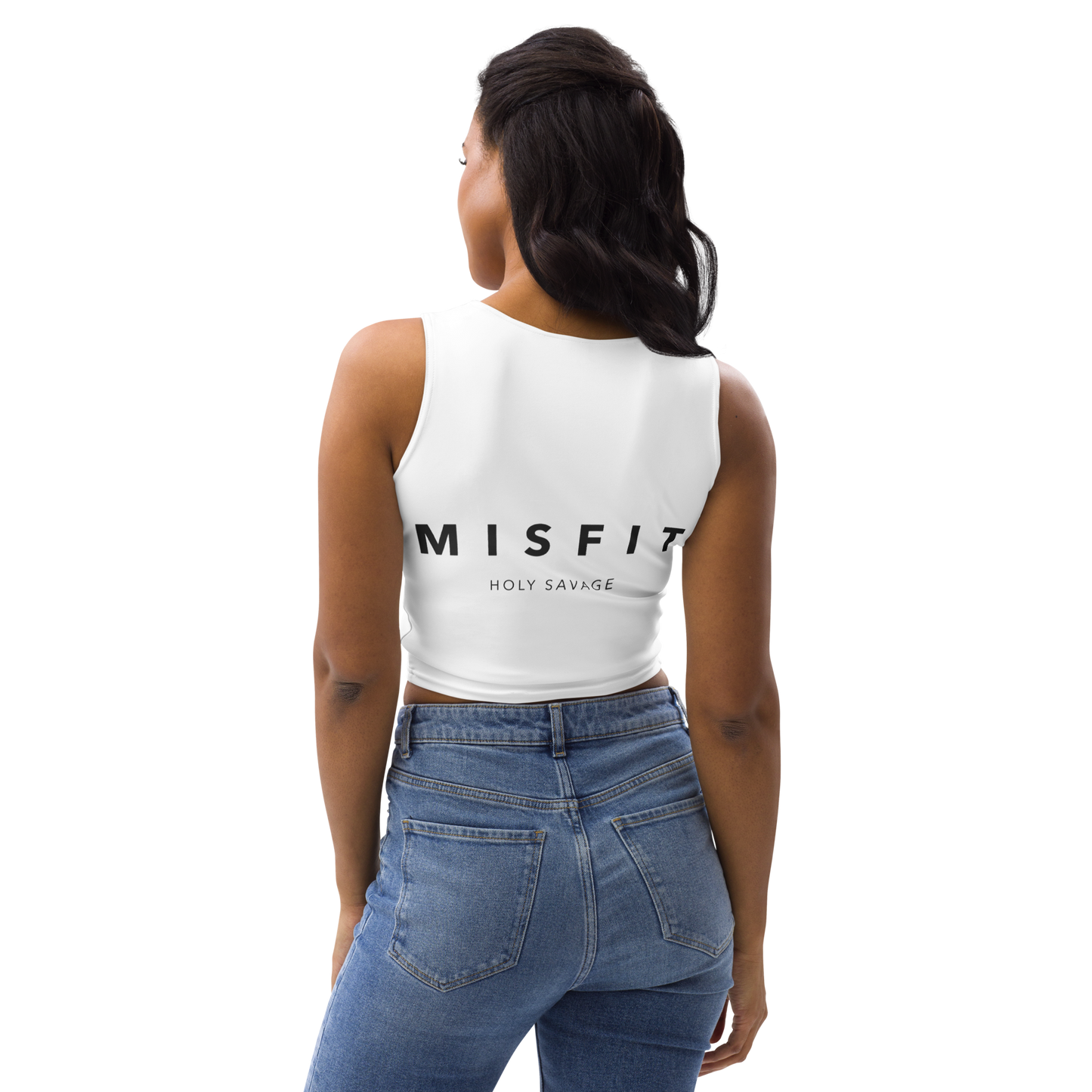 Sleeveless Flex Crop Top -  White and Black - Misfit -Holy Savage