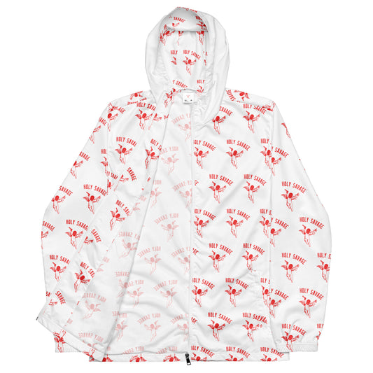 Lightweight Hooded Holy Savage Windbreaker - Red and White