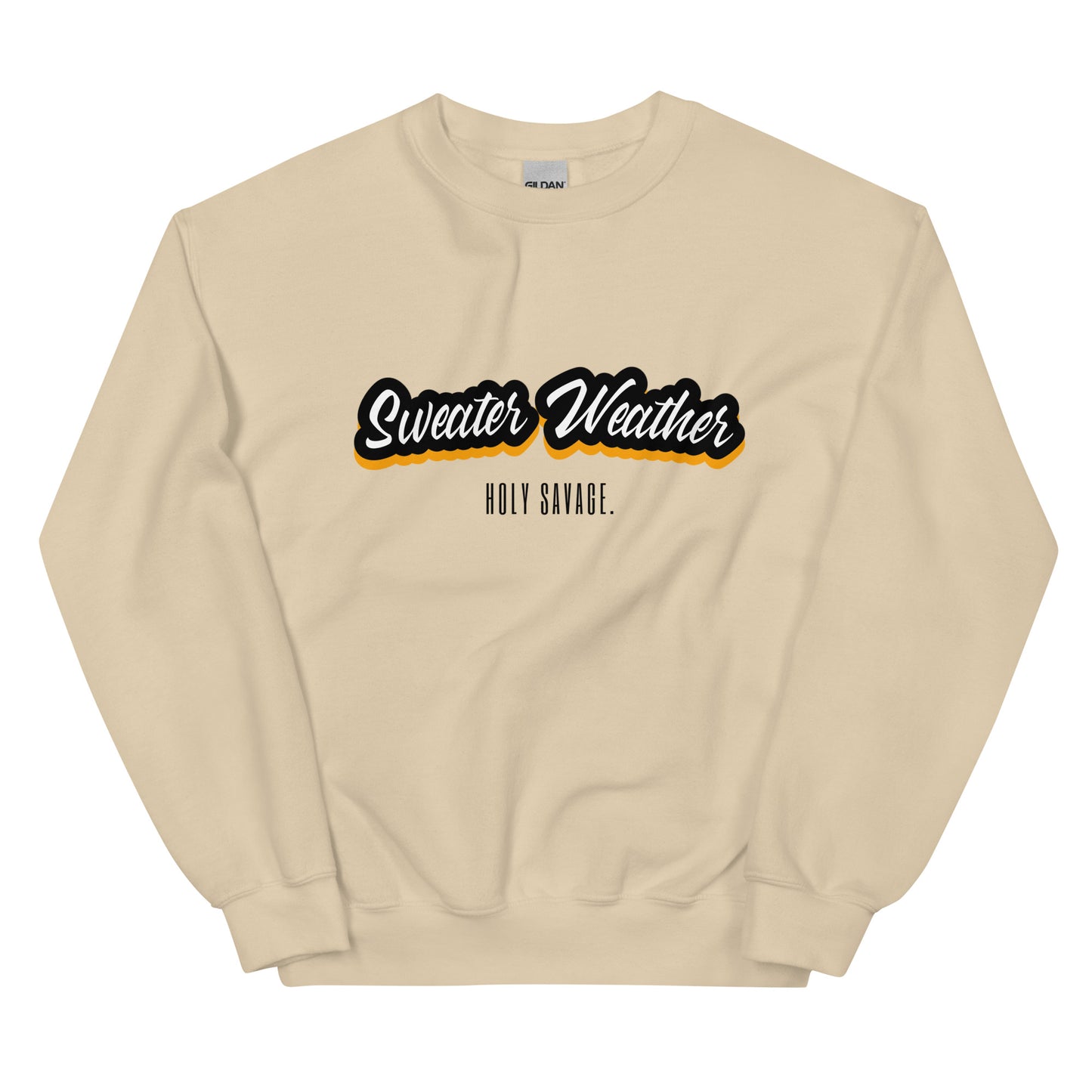 Warm And Cozy Crewneck Sweatshirt - Sweater Weather Gold - Holy Savage