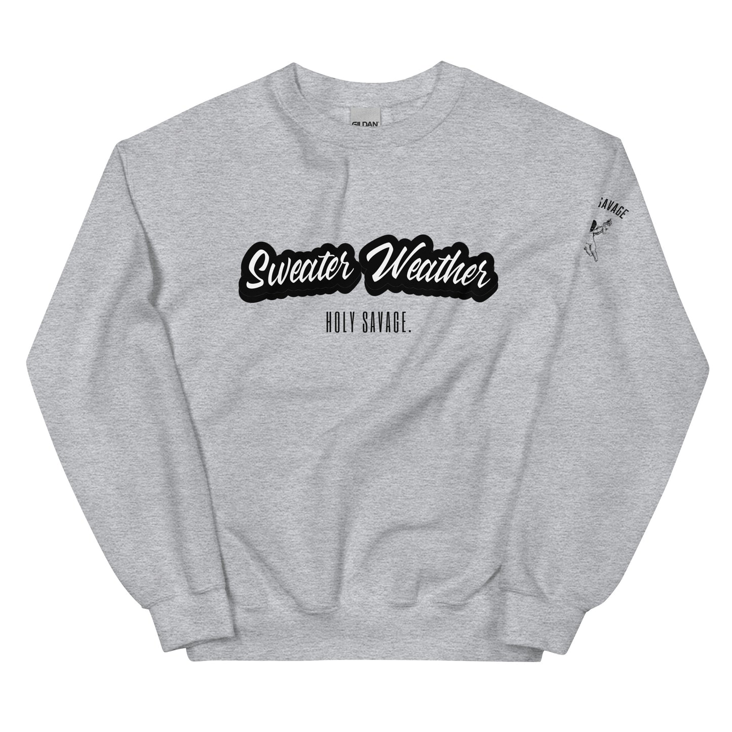 Warm And Cozy Crewneck Sweatshirt - Sweater Weather Black - Holy Savage