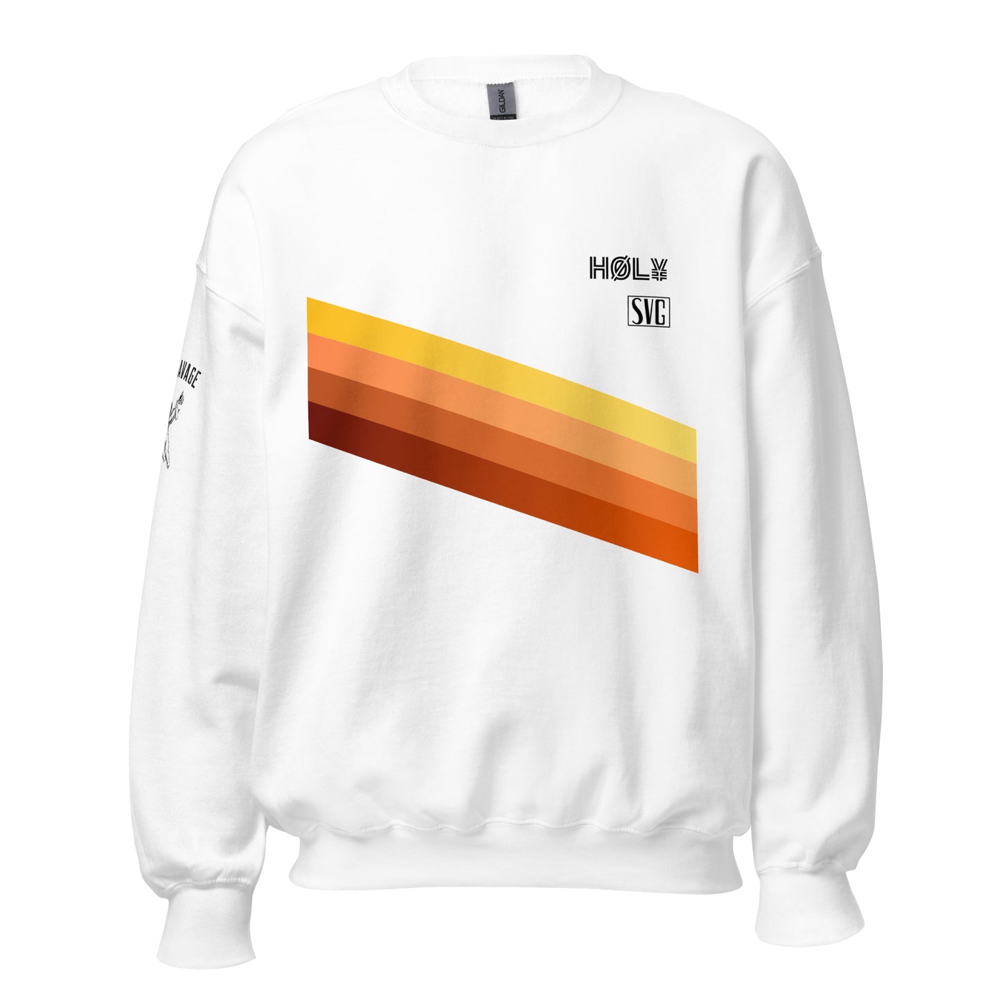 Comfy White Crewneck Sweatshirt - Urban Fall Fashion - Vintage Ombré - Holy Savage