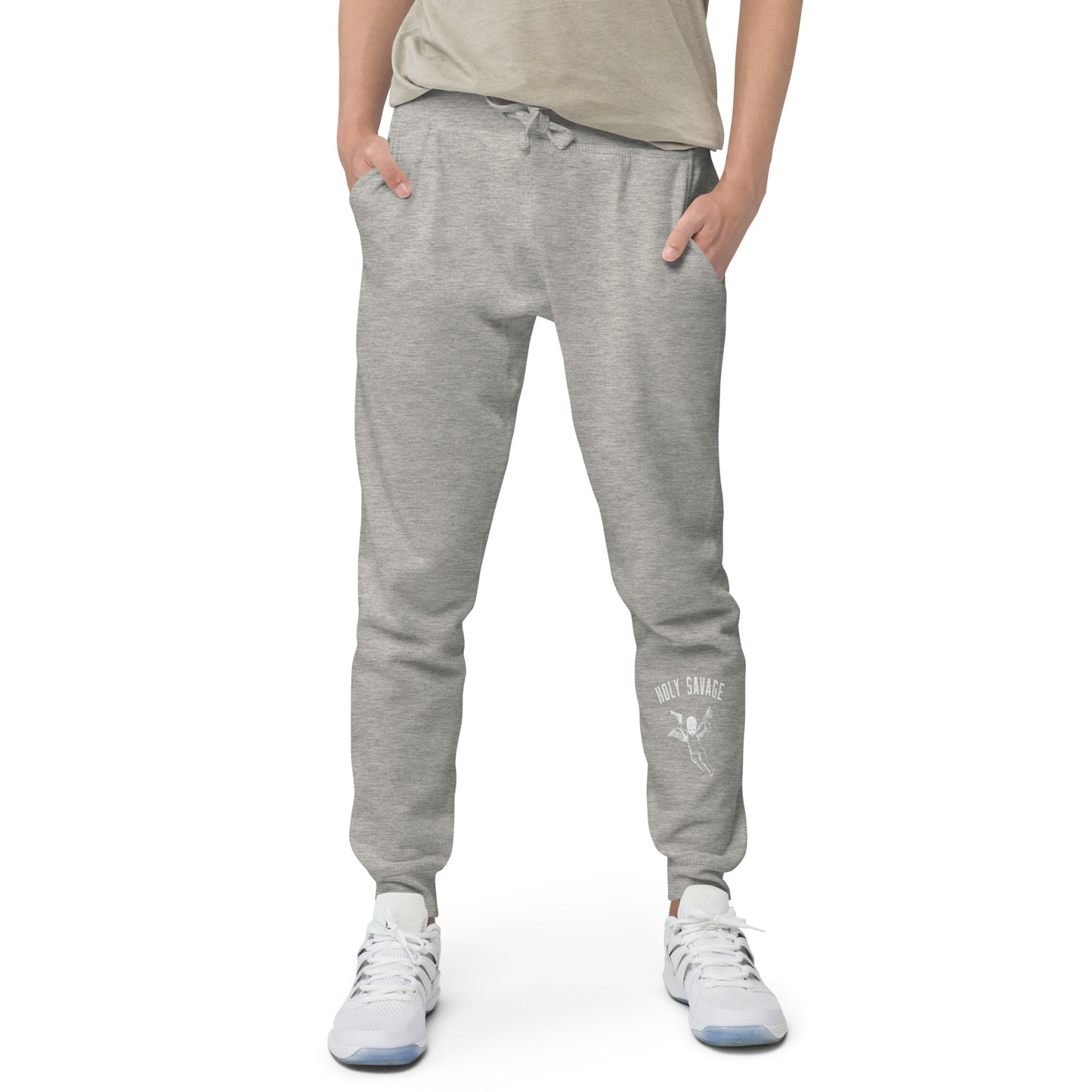 Comfy Fleece Sweatpants/ Joggers - White - Holy savage