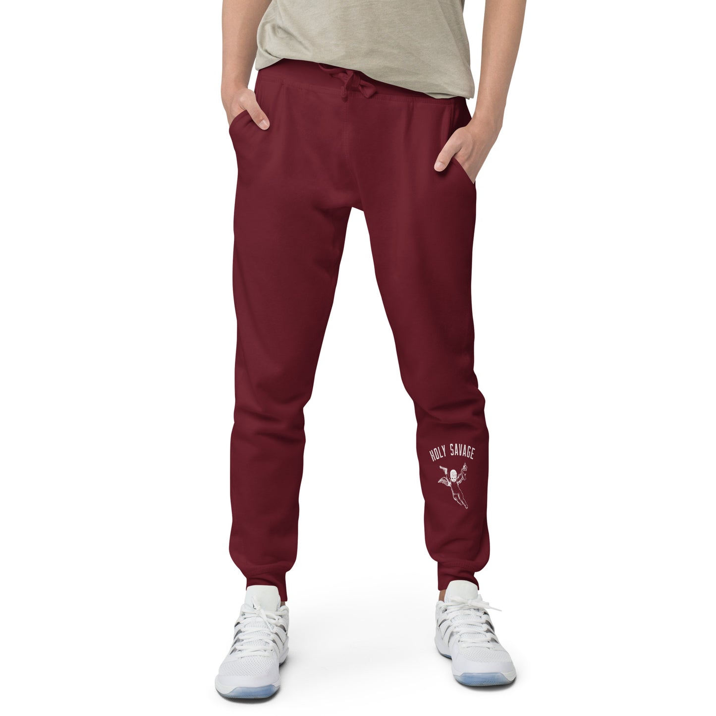 Comfy Fleece Sweatpants/ Joggers - White - Holy savage