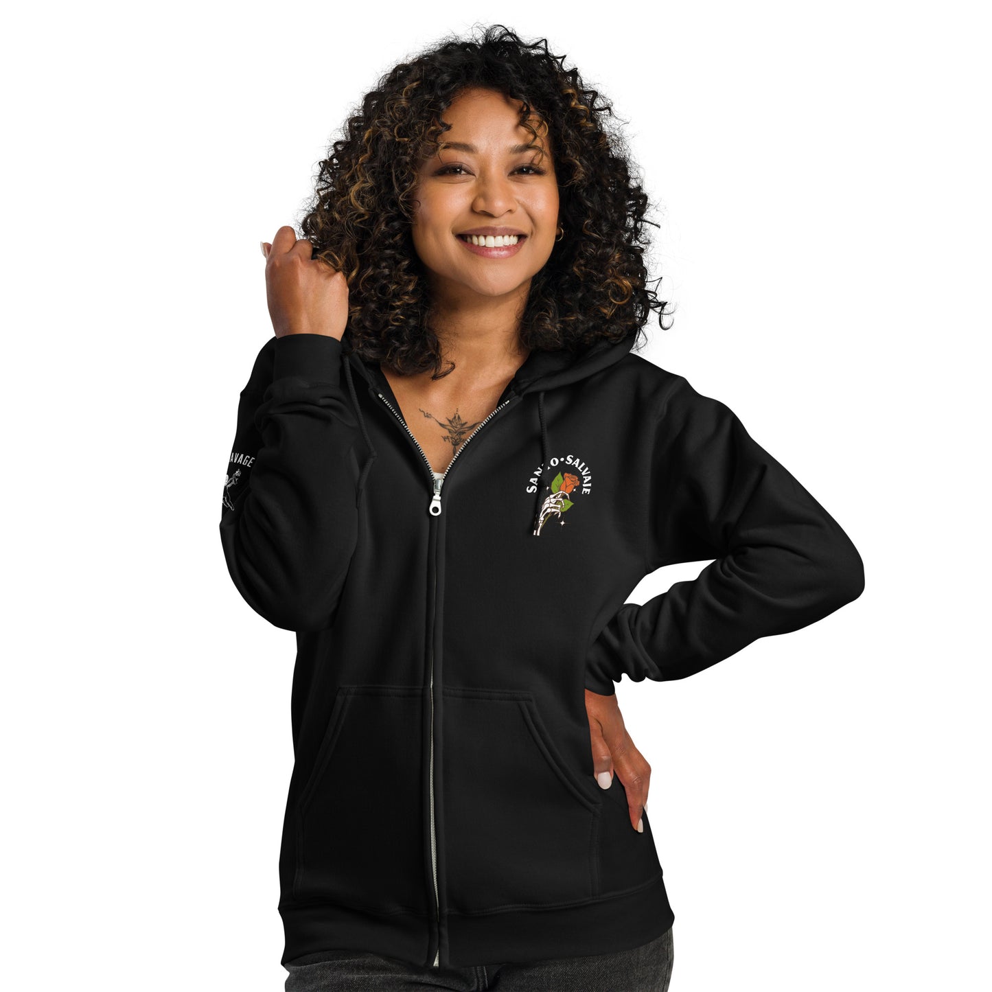 Soft And Cozy Zip Up Hoodie - Santo Salvaje - Holy Savage