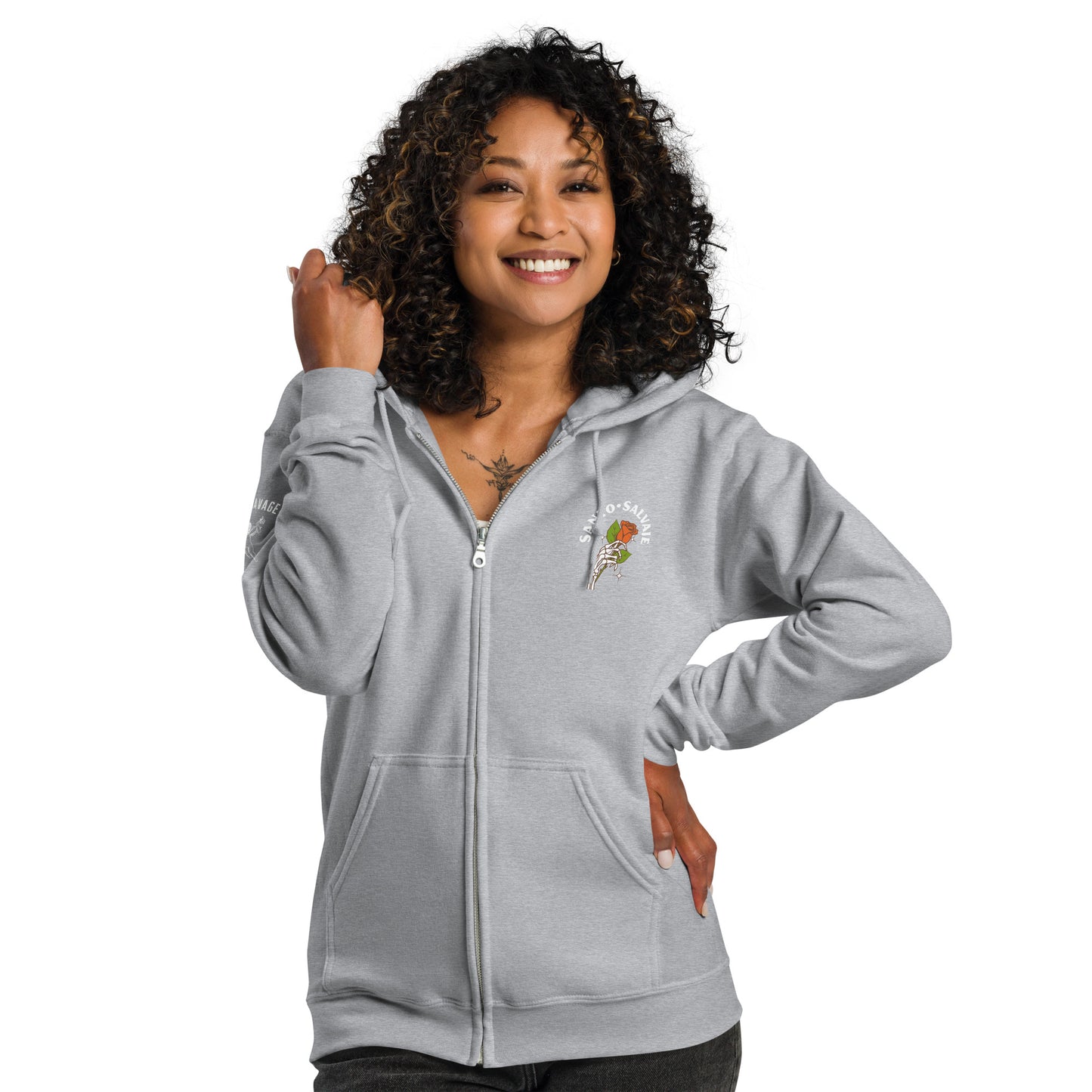 Soft And Cozy Zip Up Hoodie - Santo Salvaje - Holy Savage