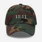 “11:11” Angel Numbers Dad Cap - White Embroidered Baseball Hat by Holy Savage